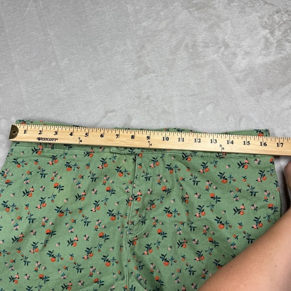 Anthropologie X Sanctuary Green Pink Red Floral Rose Cotton Blend Shorts 32 - Picture 7 of 16